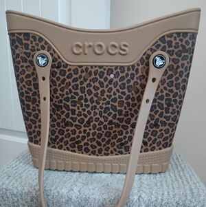 CROCS Women's Leopard Print Tote - Brown and Black